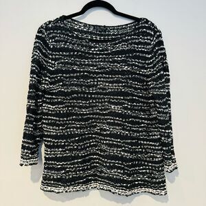 Eileen Fisher Nubbly Cotton Tape Wave Pullover Sweater Size Small